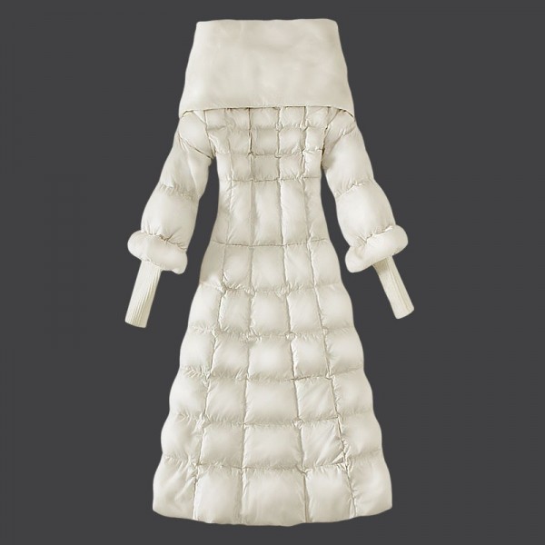 Moncelr Donna lungo Giù bavero del cappotto la regina d'Avorio uscita M1065